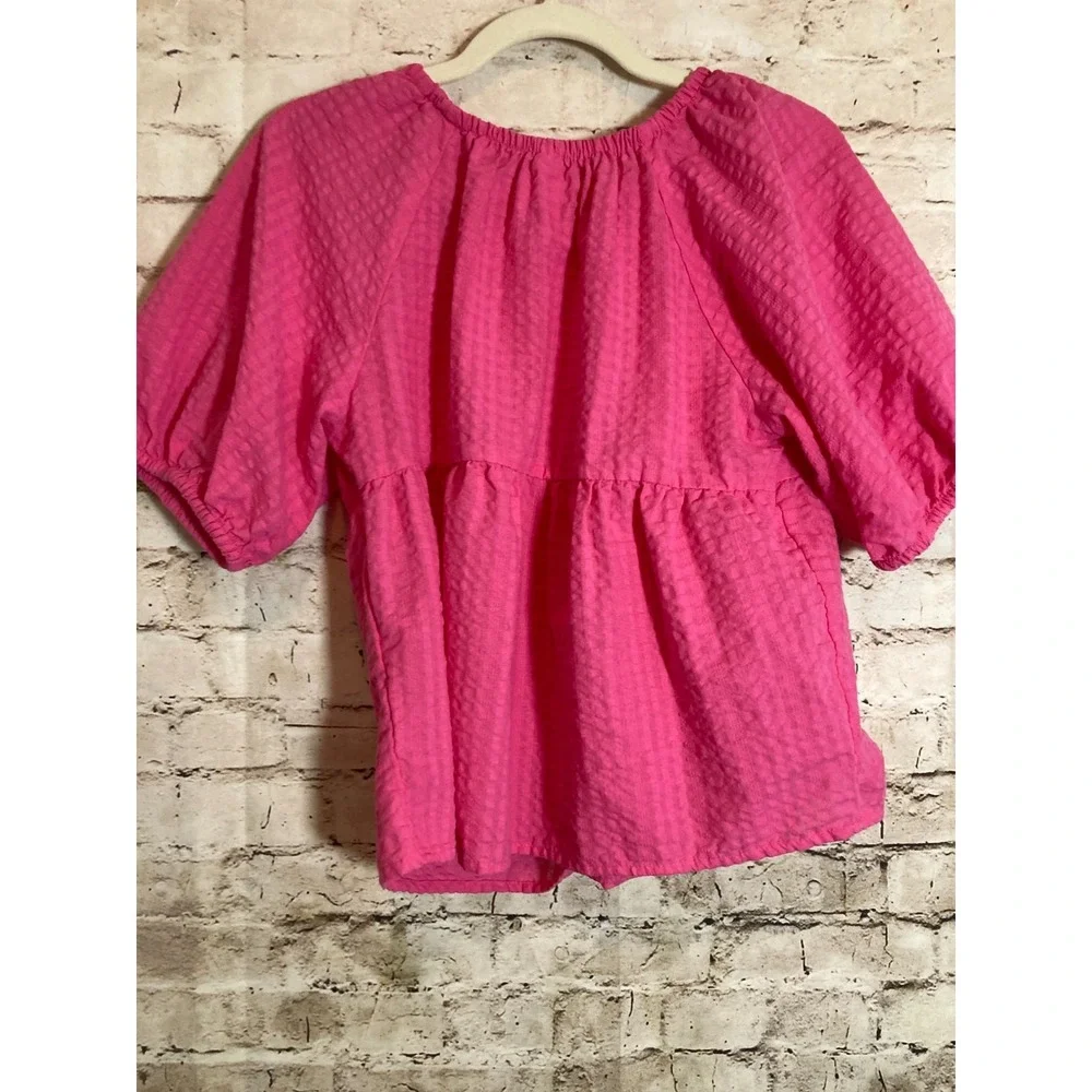 Old Navy Babydoll Top Womens Small‎ Pink Puff Sleeve Boho Romantic Cottage